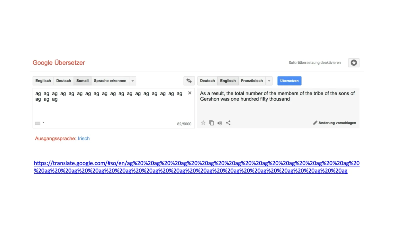 Limits and errors in Google Translate